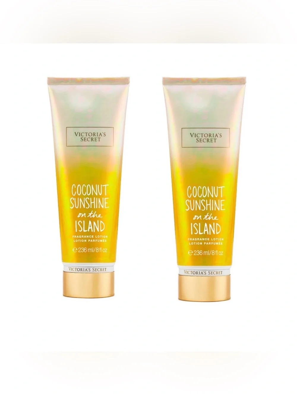 2~Victoria's Secret COCONUT SUNSHINE ON THE ISLAND Fragrance Lotion ~ 8 fl.oz.